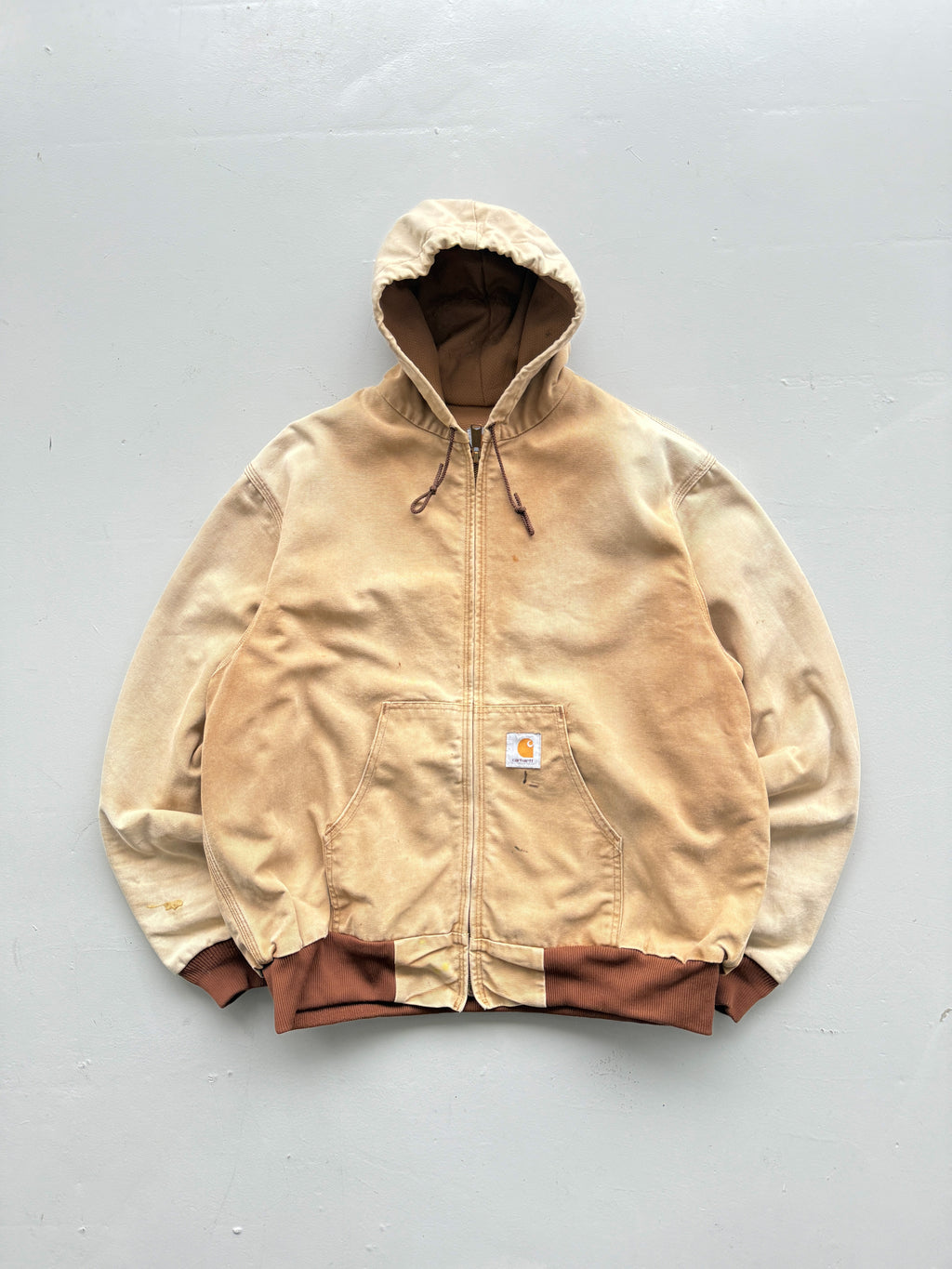 Cream Carhartt 90's Vintage Thrashed Workwear Active Jacket - Large