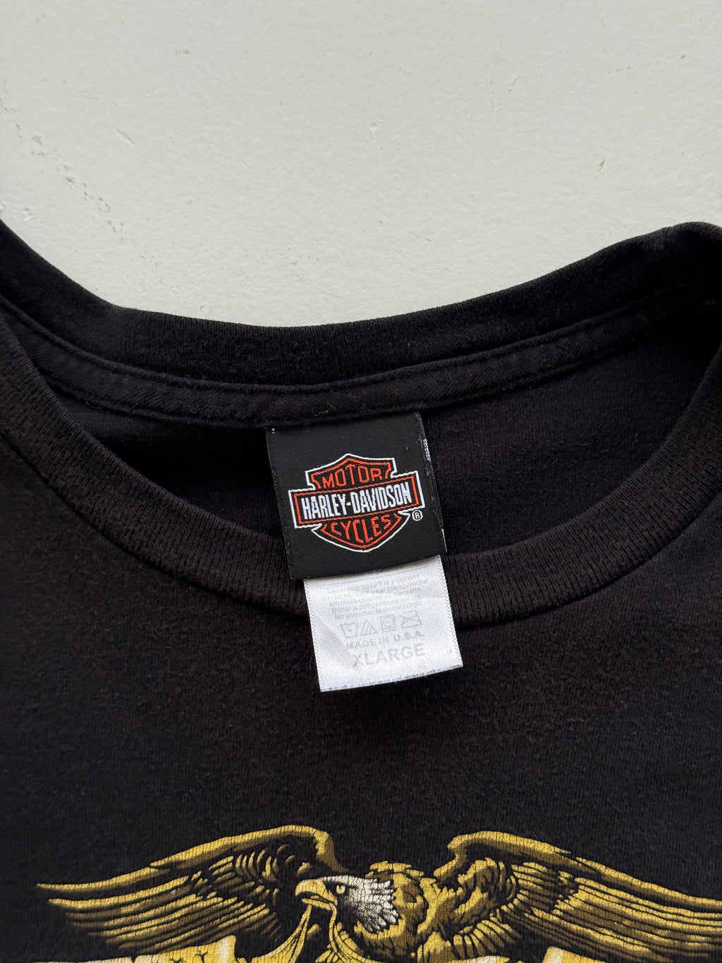Black Harley Davidson 00's Vintage Y2K Thrashed Graphic T-Shirt - XL