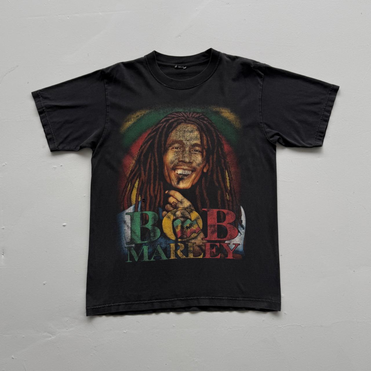 Black Bob Marley 90s Vintage Graphic T-Shirt - Medium