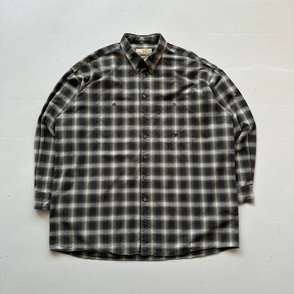 Khaki Green & Grey 90s Camel Vintage Shirt - 2XL