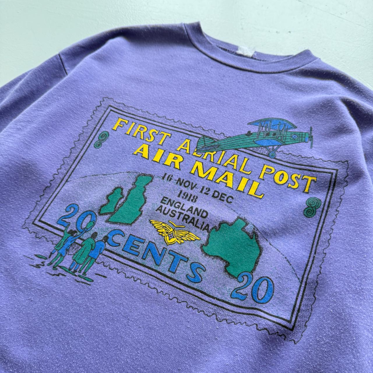 Purple Air Post 80’s Vintage Graphic Sweatshirt - Large