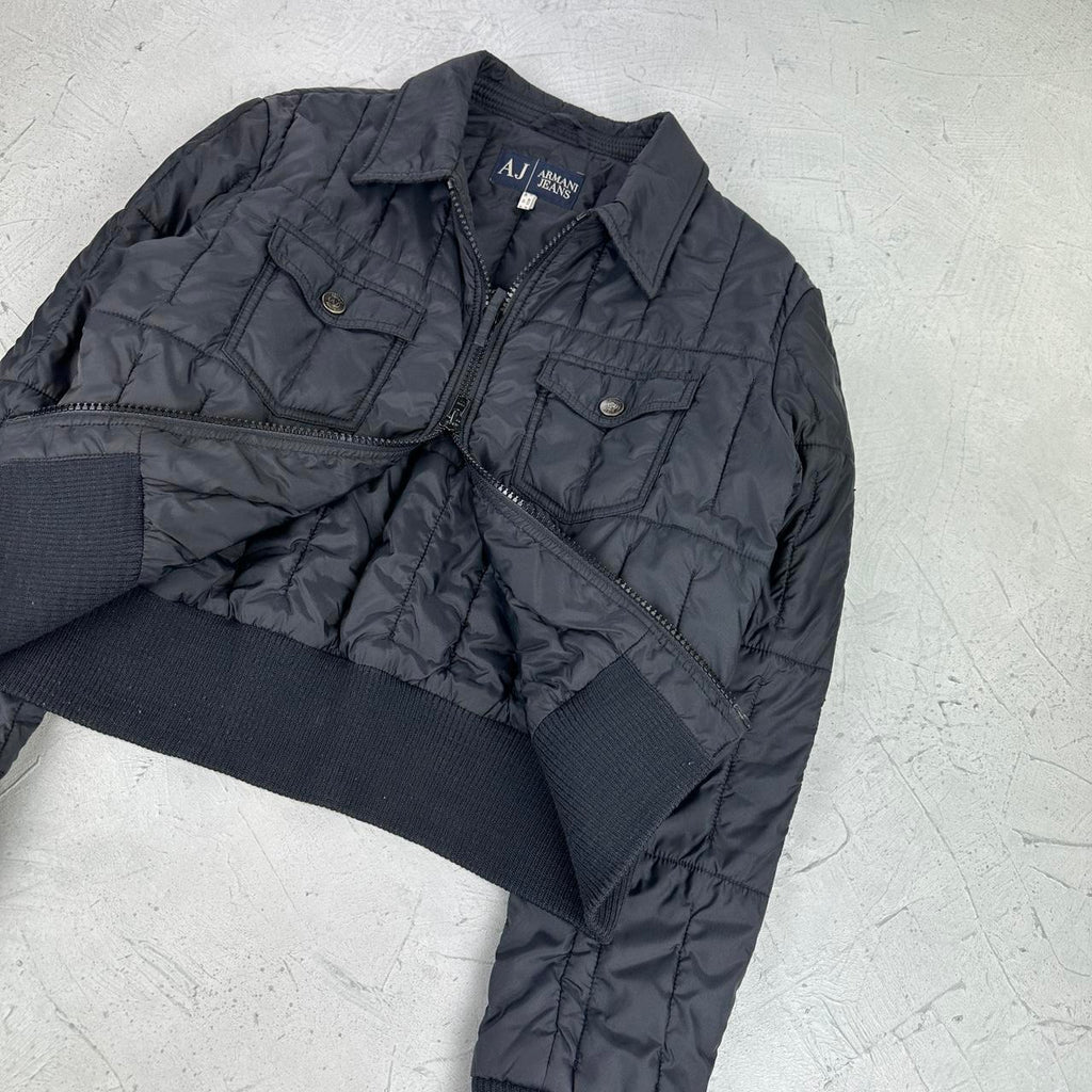 Armani Black Y2K Puffer Jacket - Medium