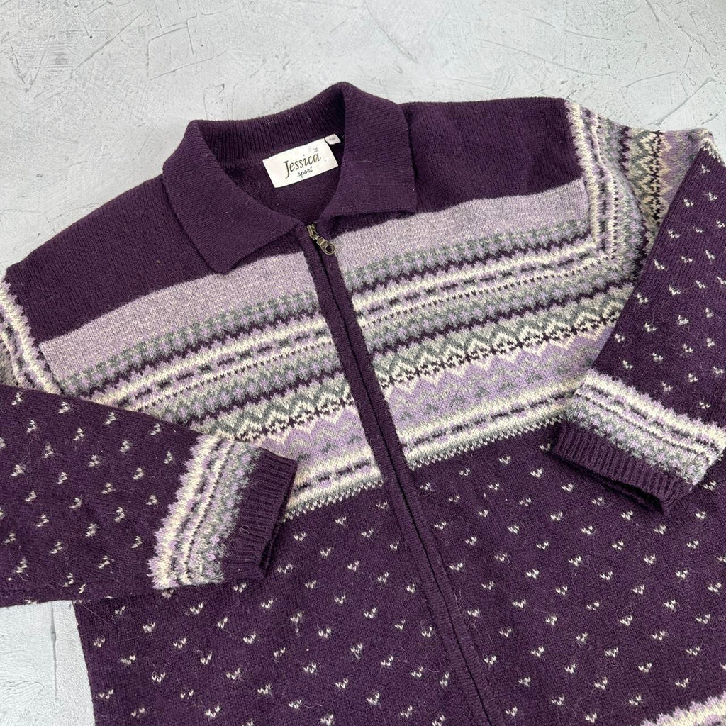 Jessica Shetland Wool 90's Knitted Sweatshirt - Medium