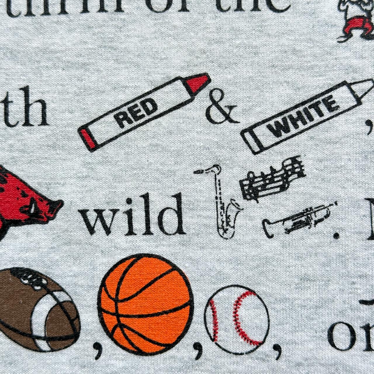 Grey American Sports Slogan Vintage 90's T-shirt - Large