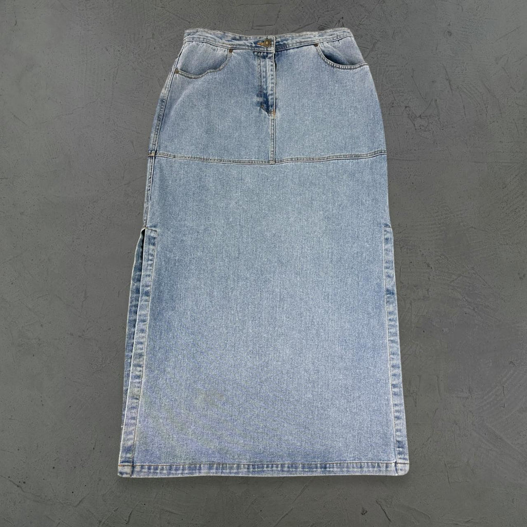 Jeanology Y2K Denim Vintage Maxi Skirt - Size 12 30” x 29”