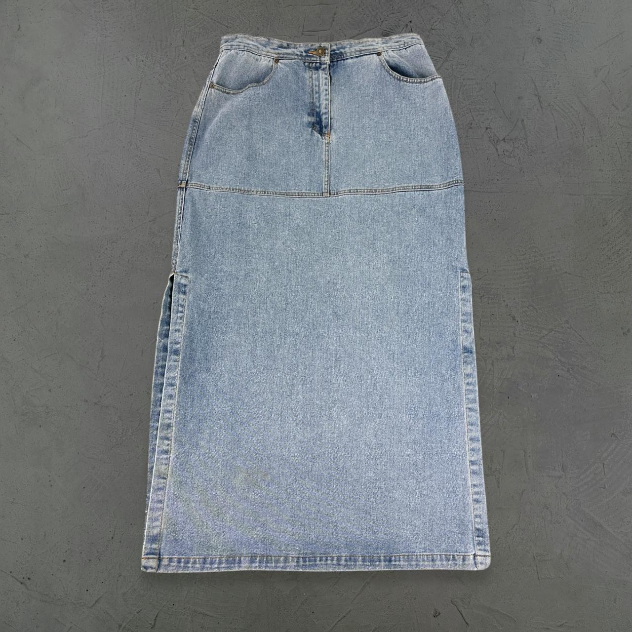 Jeanology Y2K Denim Vintage Maxi Skirt - Size 12 30” x 29”