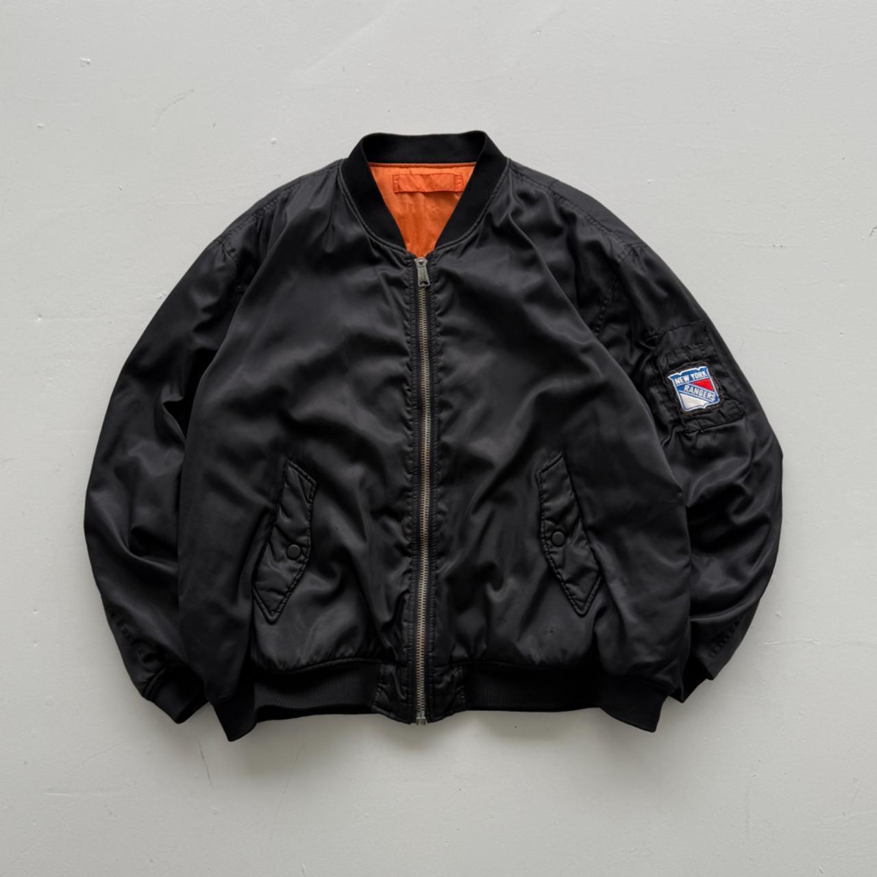 Black New York Rangers 90’s Vintage Bomber Jacket - XXL
