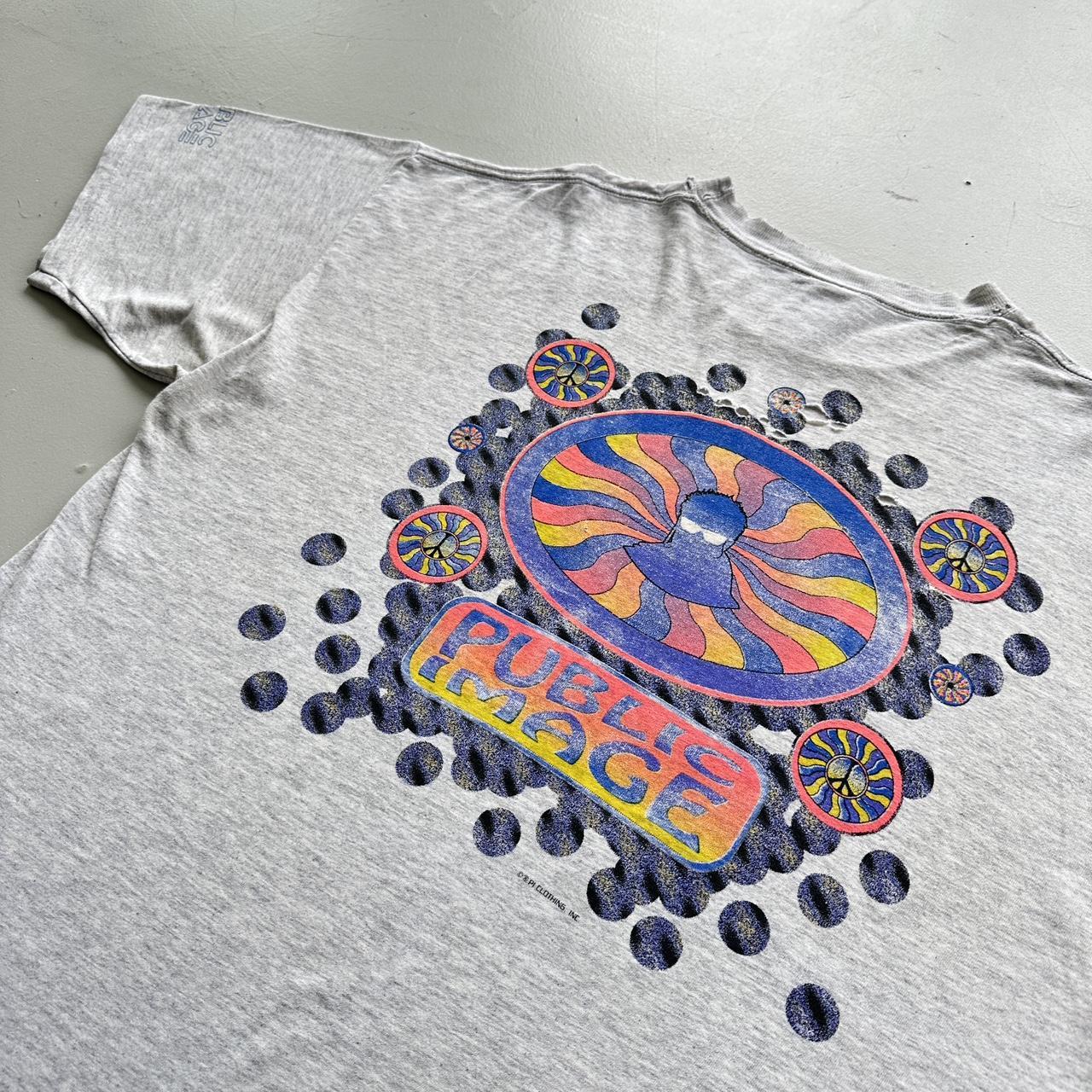 Grey Thrashed Public Image RAVE Vintage 90's T-shirt - XL