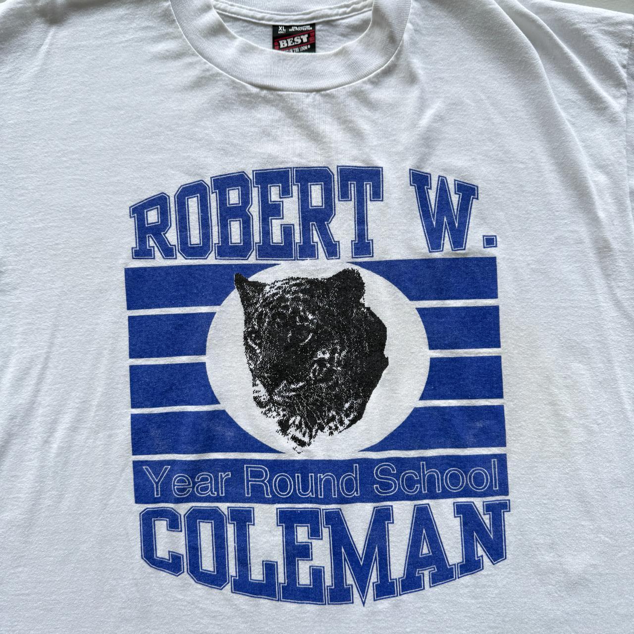 White Robert W College Vintage 80s T-shirt - XL