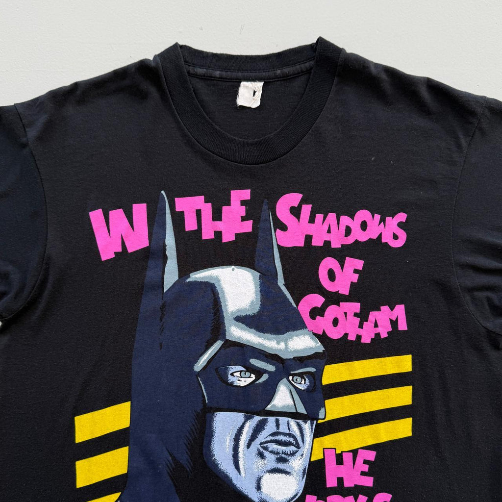 Black Batman 80s Vintage Comic Graphic T-Shirt - XL