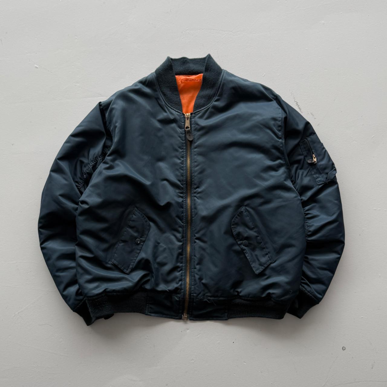 Navy Blue 80’s Vintage Bomber Jacket - XL