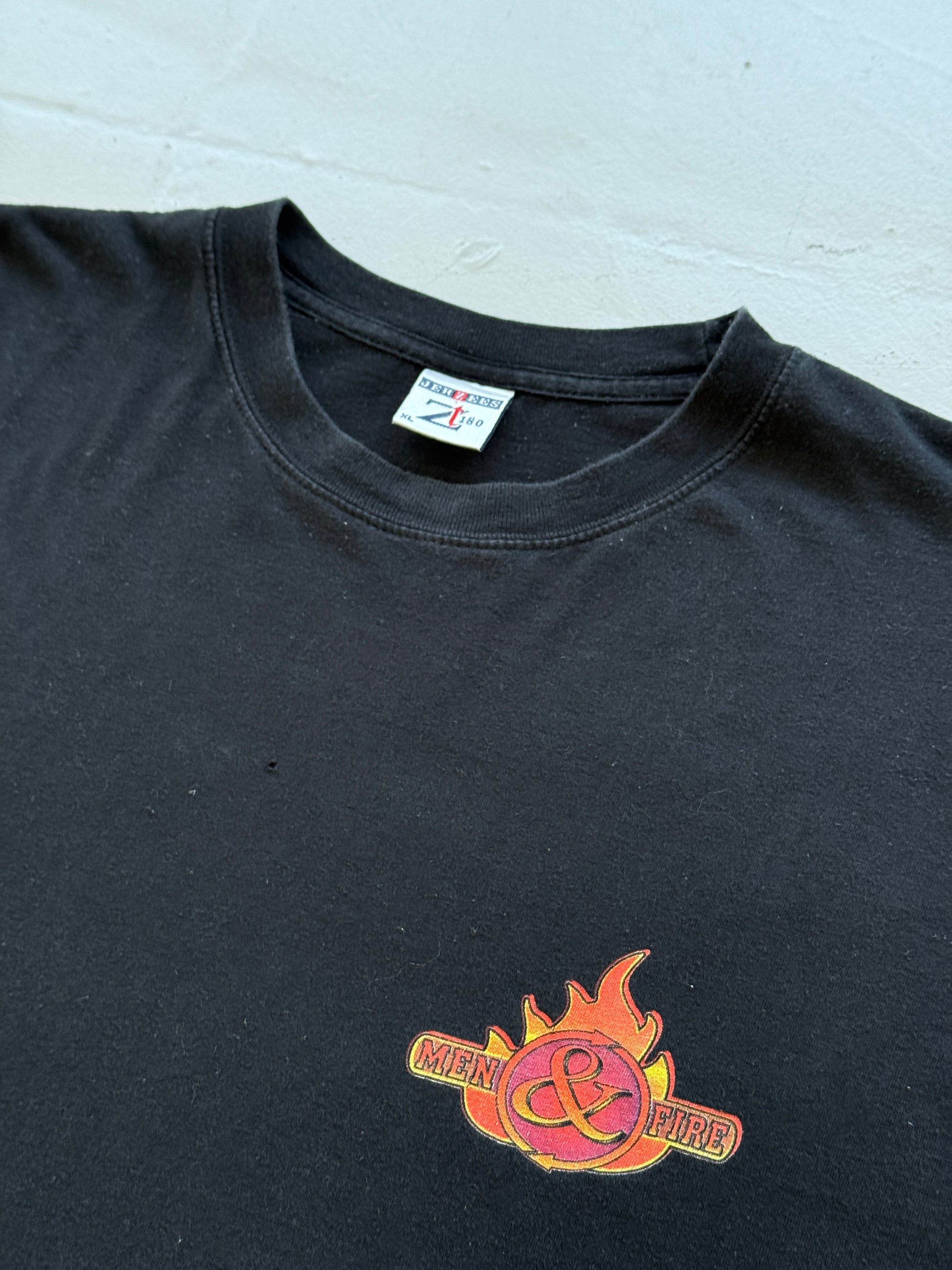 Black Men & Fire 00's Vintage Graphic T-Shirt - XL