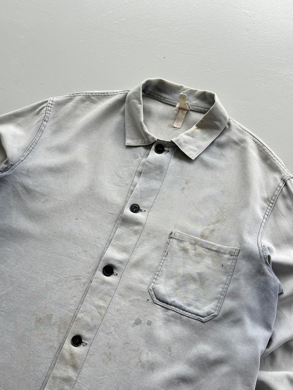 Faded White French Chore Jacket 70's Vintage Workwear CH220 - Medium