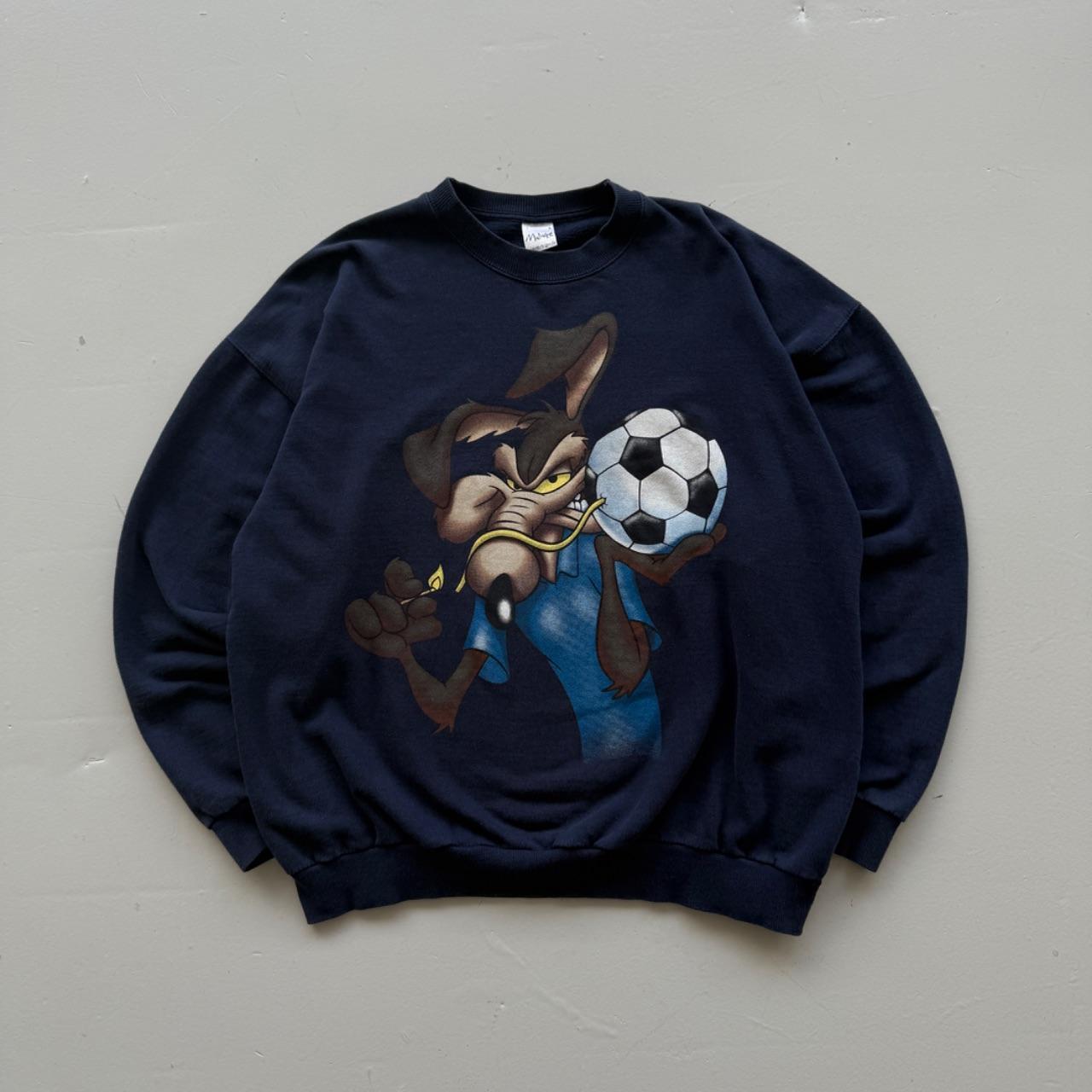 Navy Blue Wiley Coyote 90’s Disney Vintage Graphic Sweatshirt - Medium
