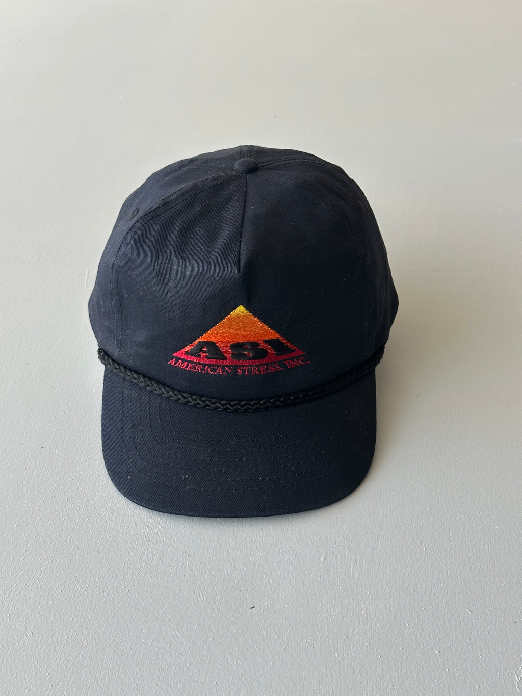 Black ASI American Stress Inc. Vintage SnapBack Trucker Cap