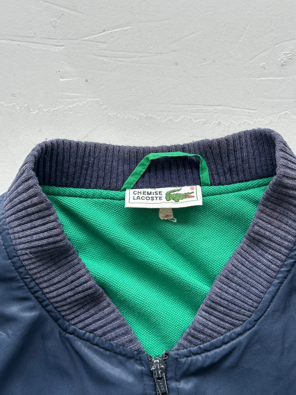 Navy Green Chemise Lacoste 80's Bomber Jacket - Large