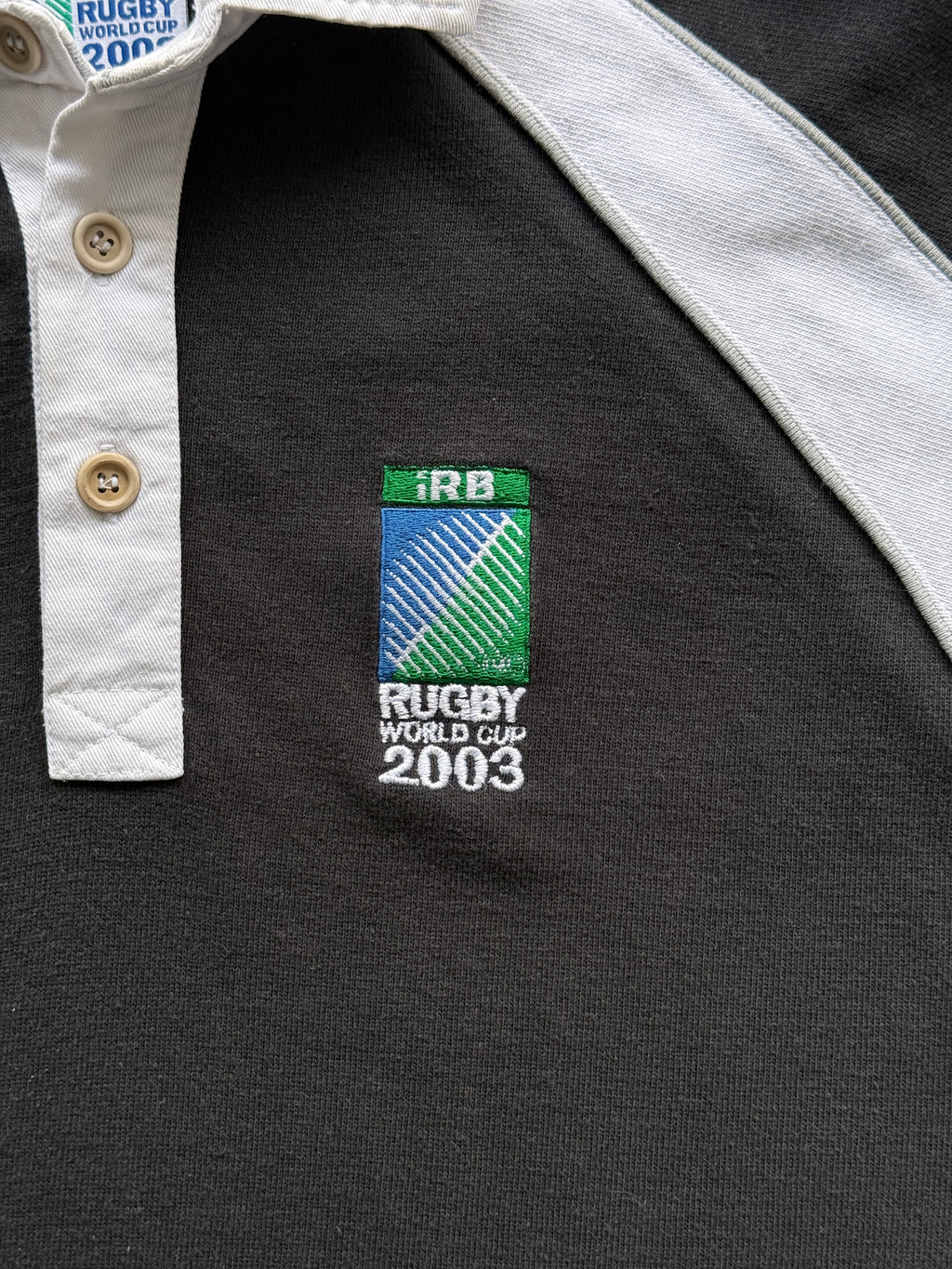 Black Rugby World Cup 2003 Vintage 00's Jersey Polo - Small