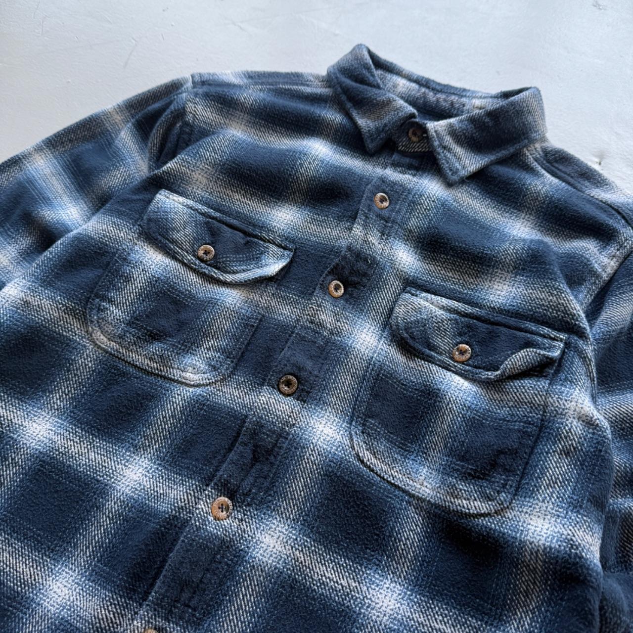 Blue Plaid Field and Stream 90’s Vintage Flannel Shirt - Medium