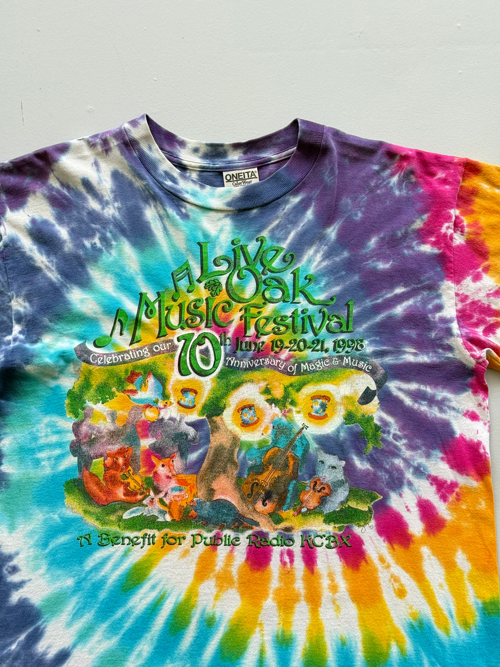 Purple Oak Music Festival 90's Vintage Hippie Single Stitch T-Shirt - Large