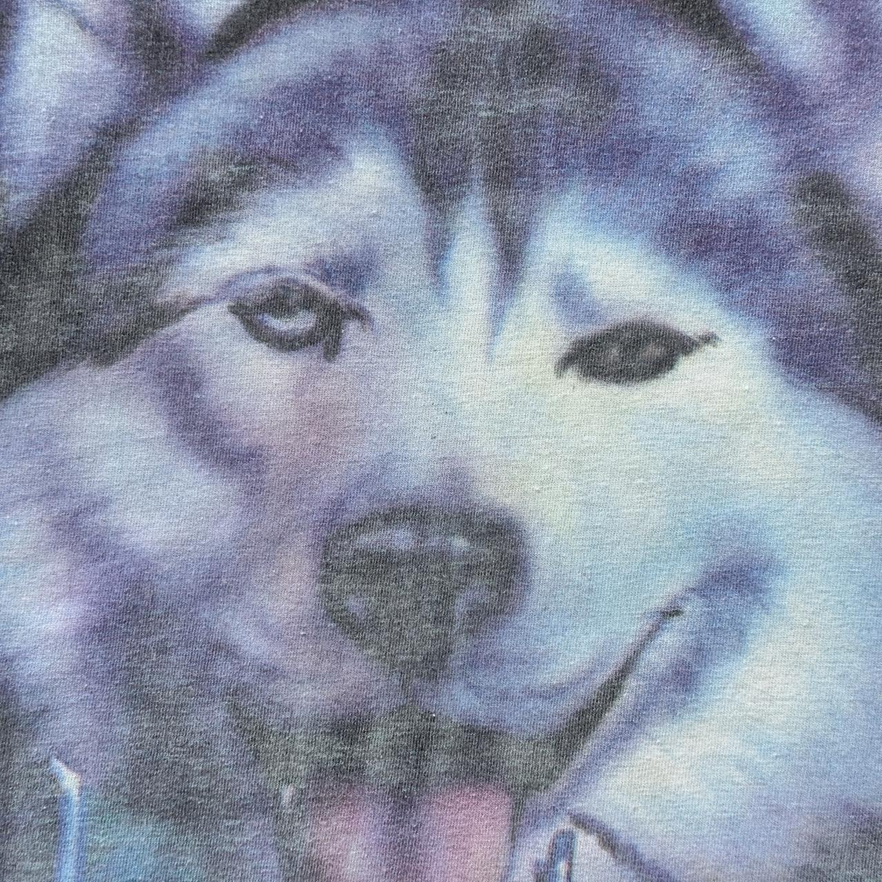 White Airbrushed Husky / Trucker Vintage 90's T-shirt - XL
