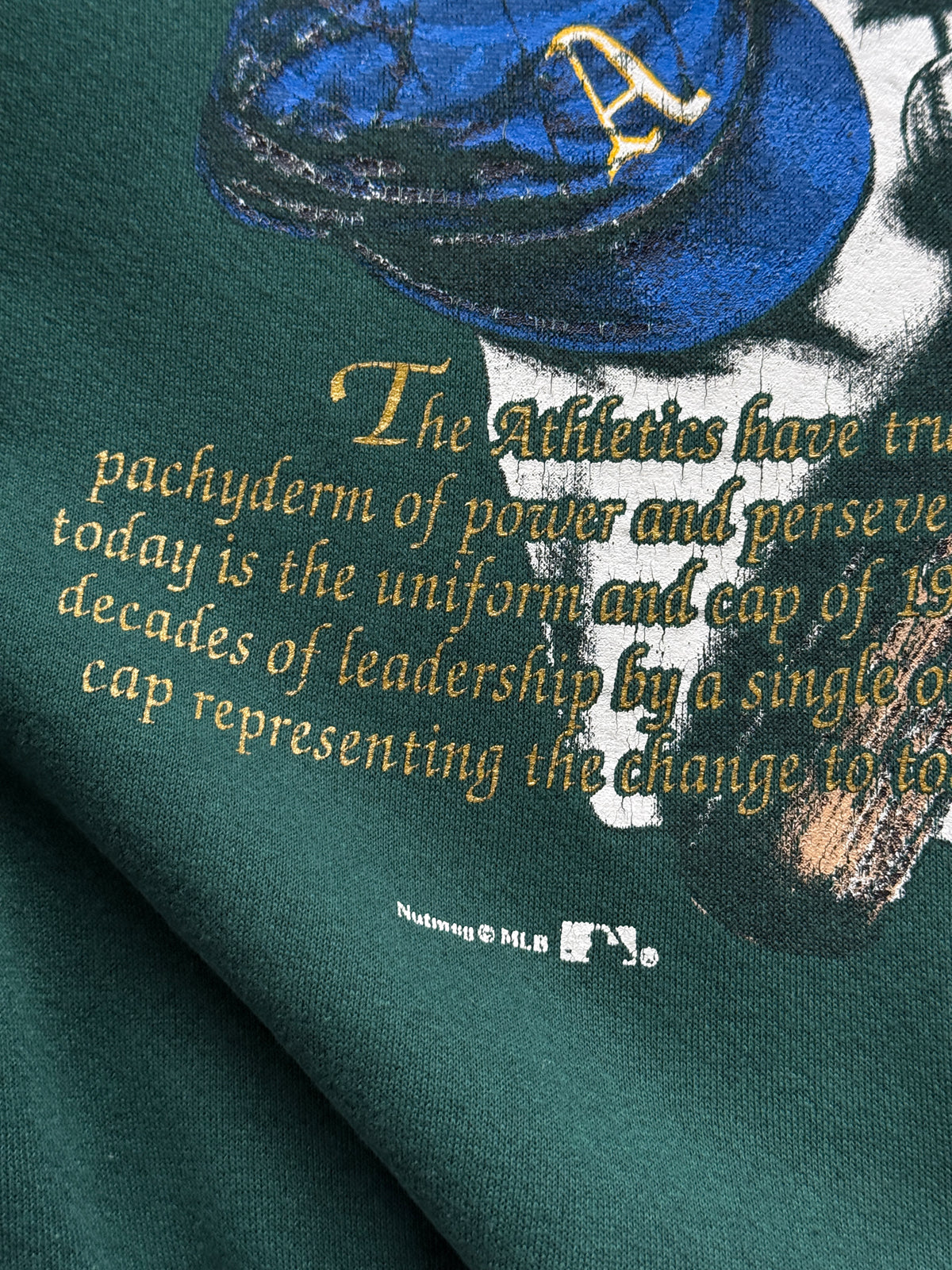 Nutmeg Mills Oakland Athletics Cooperstown 90's Vintage Sweatshirt - Large