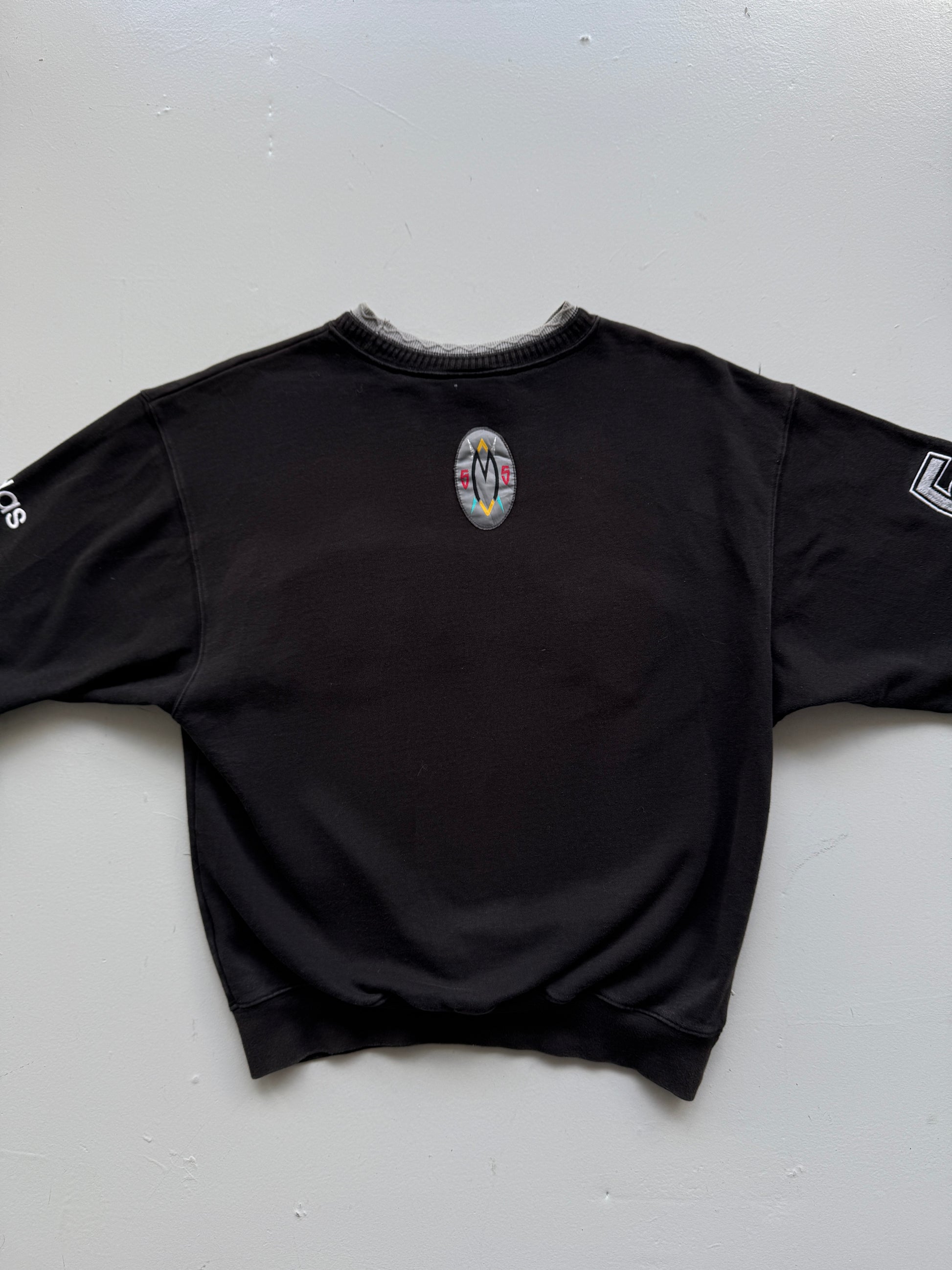 Black Rare Adidas NBA Mutombo Basketball 90's Vintage Sweatshirt Jumper - Small