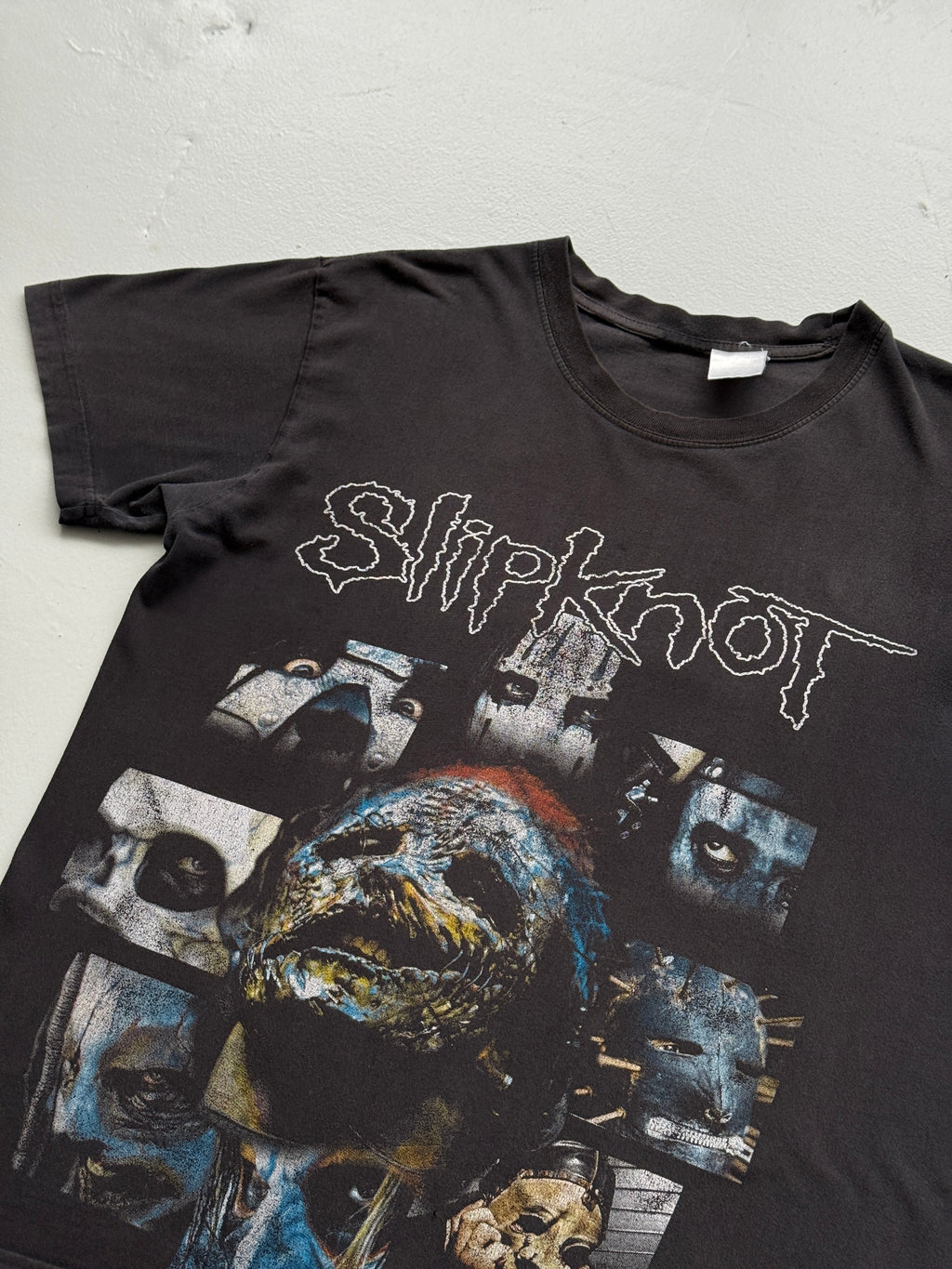 Black Slipknot Band Masks 90's Vintage Graphic T-Shirt - Medium