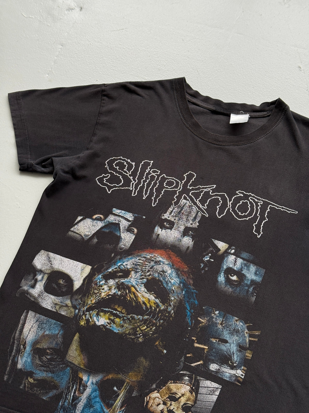 Black Slipknot Band Masks 90's Vintage Graphic T-Shirt - Medium