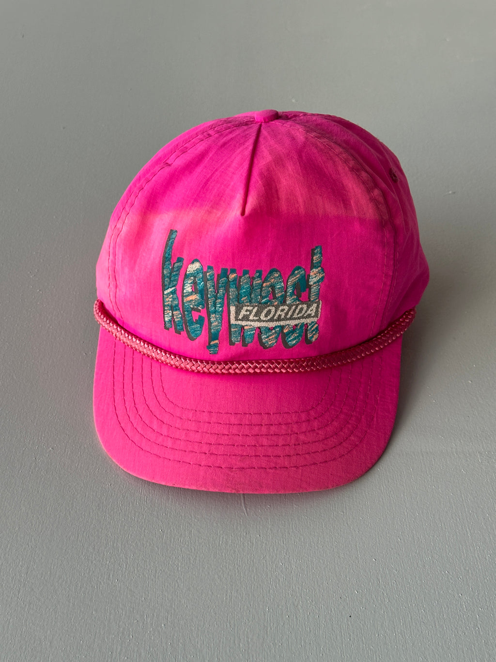 Pink Key West Florida 90's Vintage SnapBack Trucker Cap