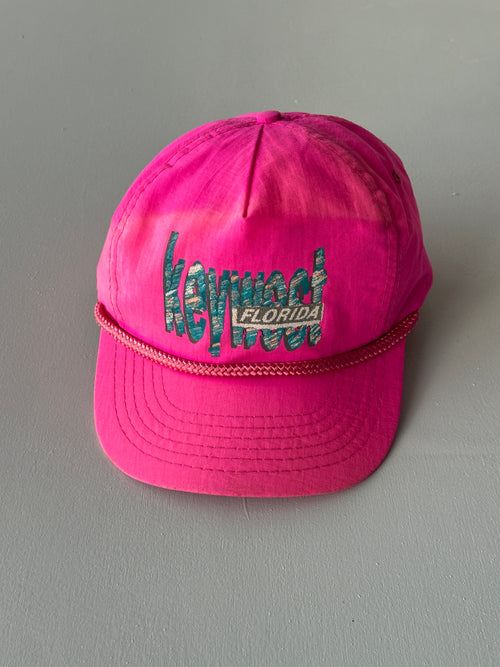Pink Key West Florida 90's Vintage SnapBack Trucker Cap