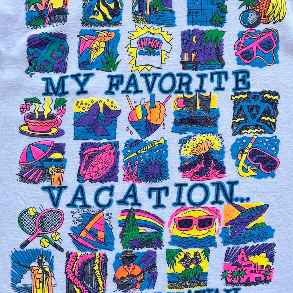 White Hawaii Tourist 90s Vintage T-shirt - Small