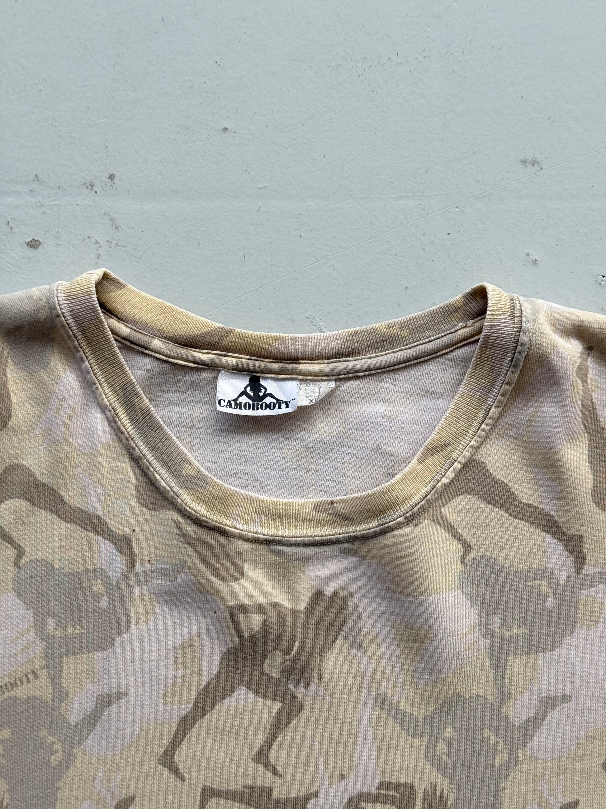 Camo Novelty Nude Silhouette 00's Camouflage T-Shirt - XL