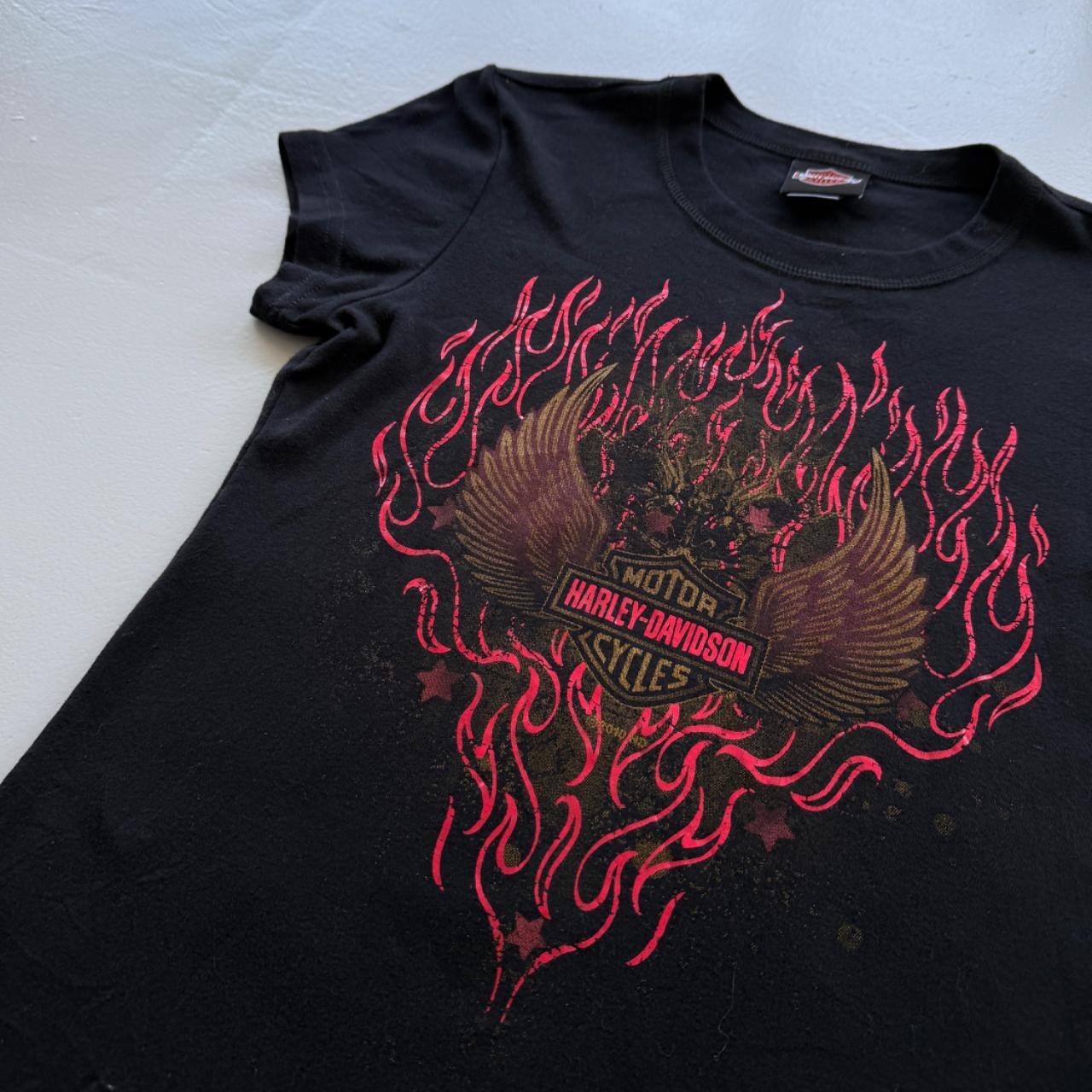 Black Harley Davidson 00's Y2K Graphic T-Shirt - Womens Large