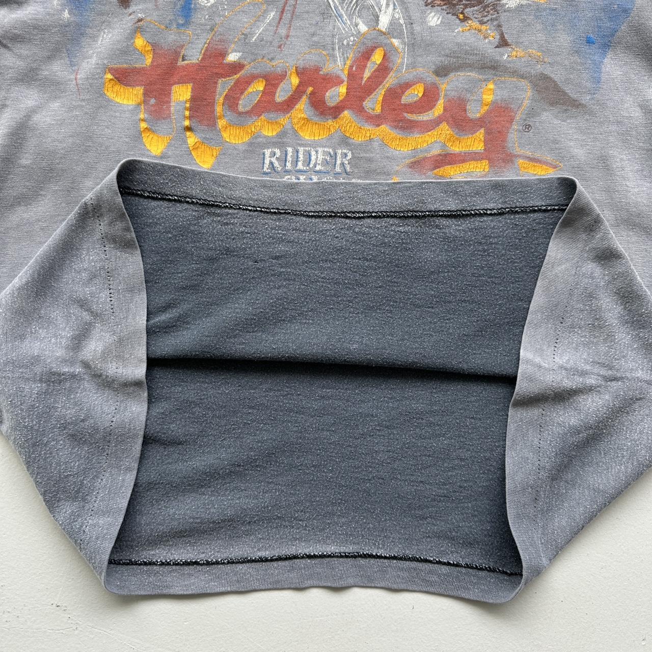 Faded Grey Harley Davidson Bridewater England 80s Vintage T-shirt - Medium