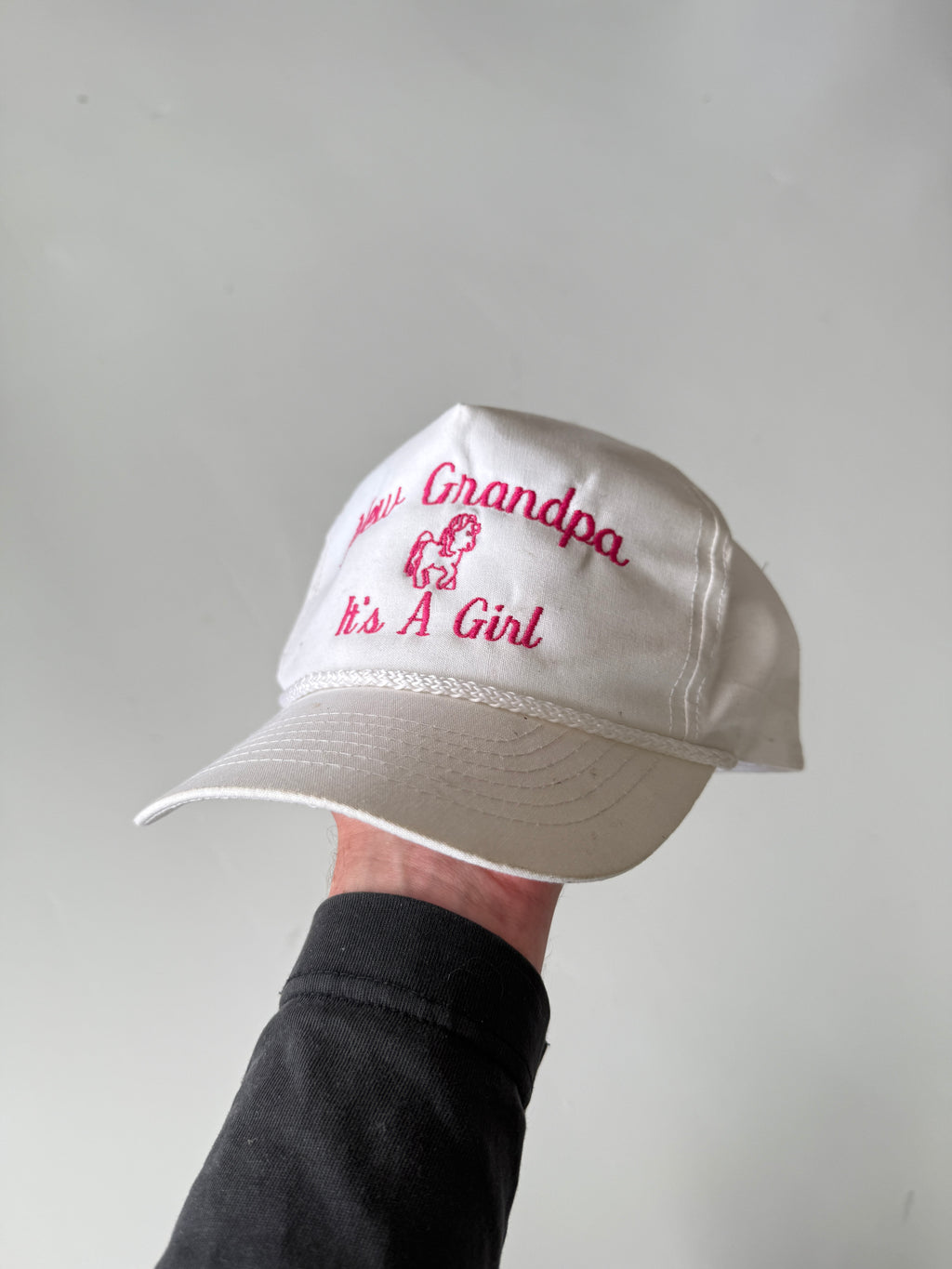 White It's a Girl Vintage Cotton SnapBack Trucker Cap