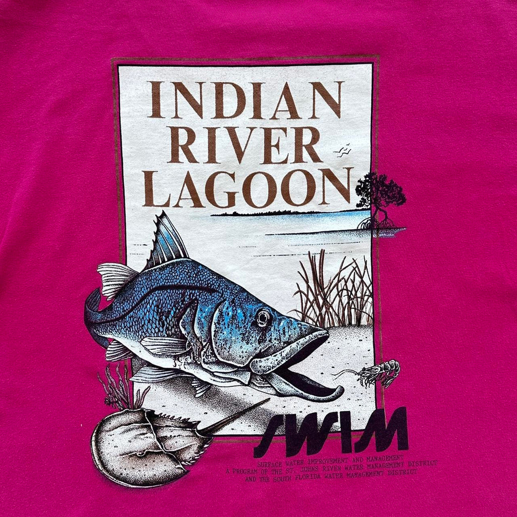 Indian River Lagoon 90s Vintage Pink T-shirt - Large