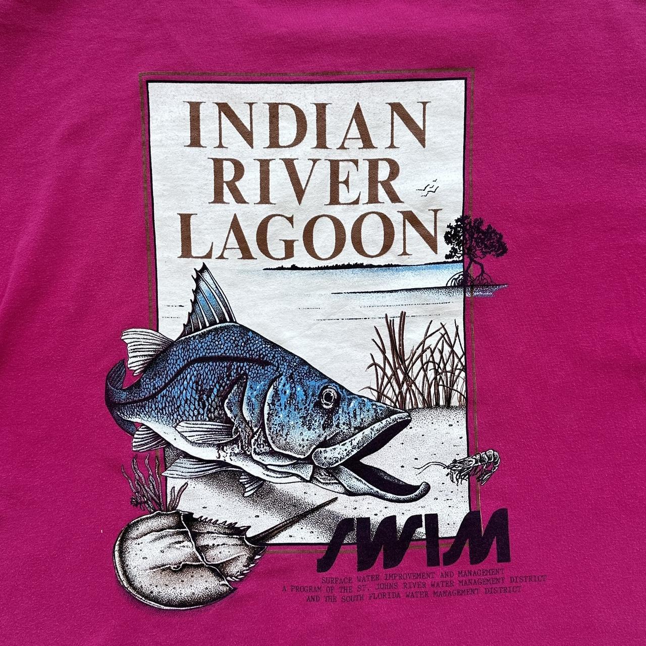 Indian River Lagoon 90s Vintage Pink T-shirt - Large