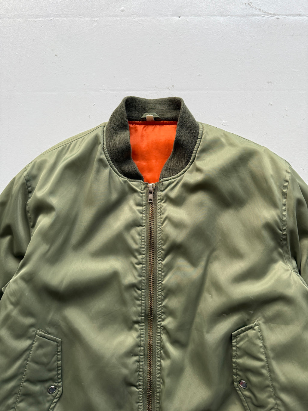 Khaki Green 90’s Vintage Bomber Jacket - Large