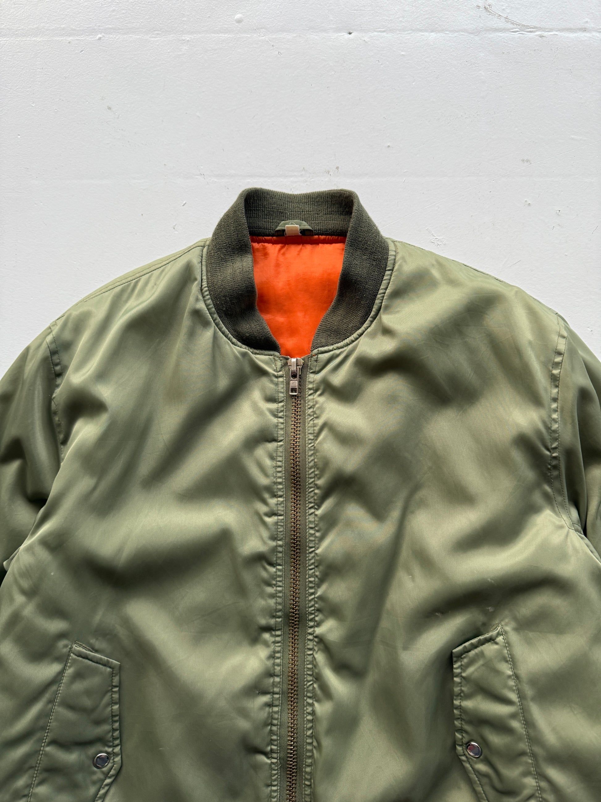 Khaki Green 90’s Vintage Bomber Jacket - Large