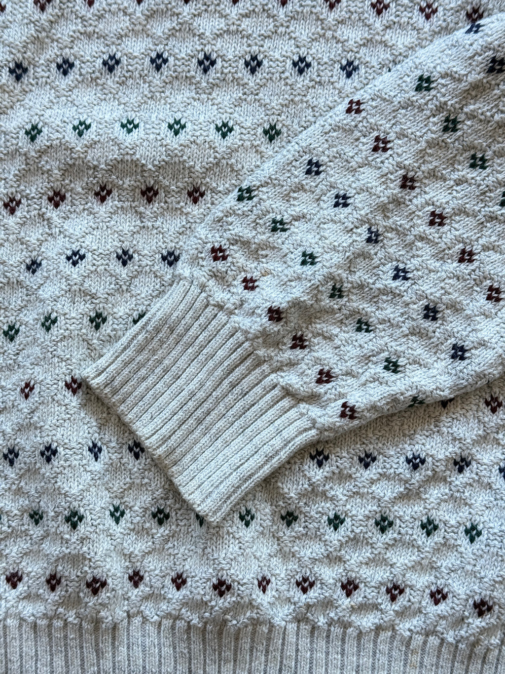 Cream St. John's Bay Knitted Vintage 90's Jumper - XL