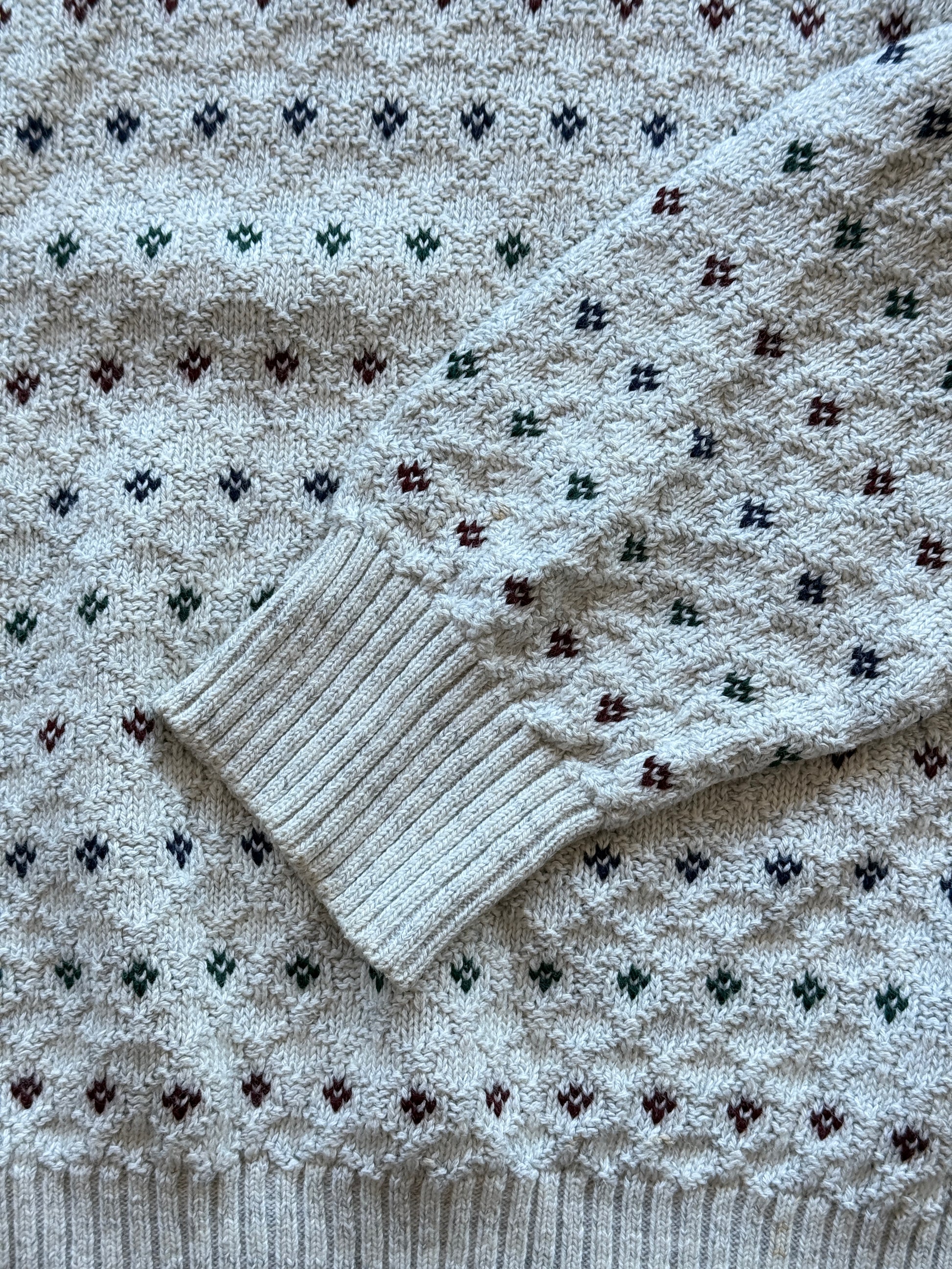 Cream St. John's Bay Knitted Vintage 90's Jumper - XL