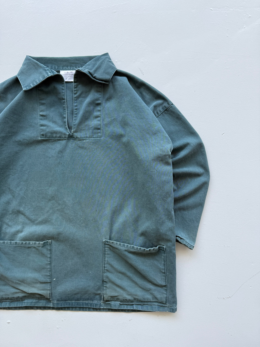 Newlyn Fisherman's Smocks Faded Green Vintage Fisherman Smock - XL