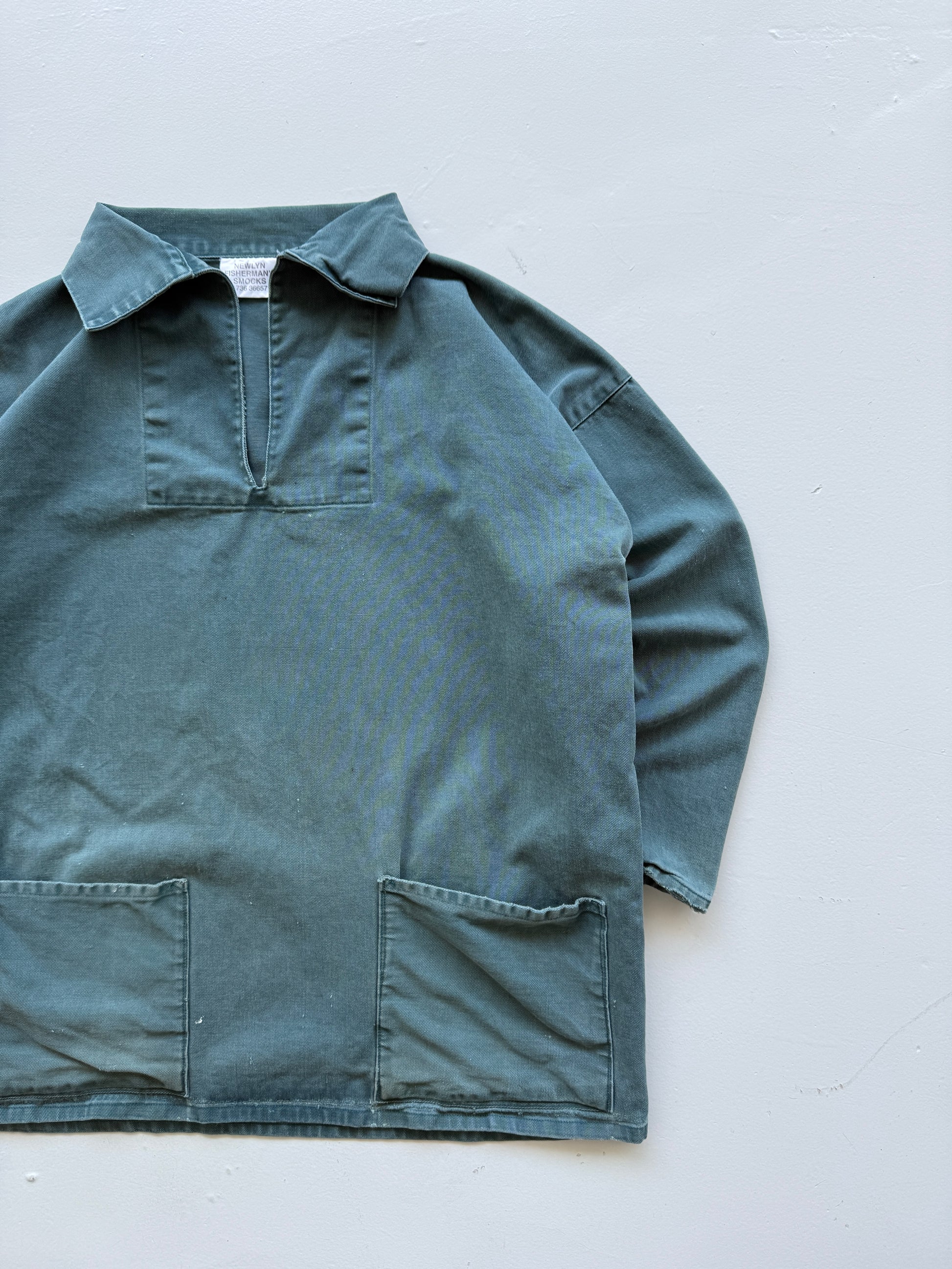 Newlyn Fisherman's Smocks Faded Green Vintage Fisherman Smock - XL