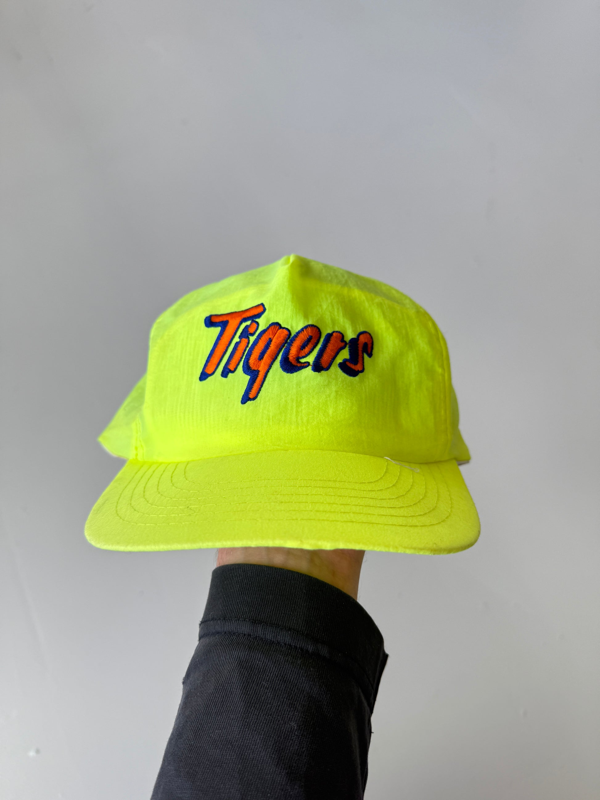 Neon Yellow Tigers Vintage Nylon SnapBack Trucker Cap
