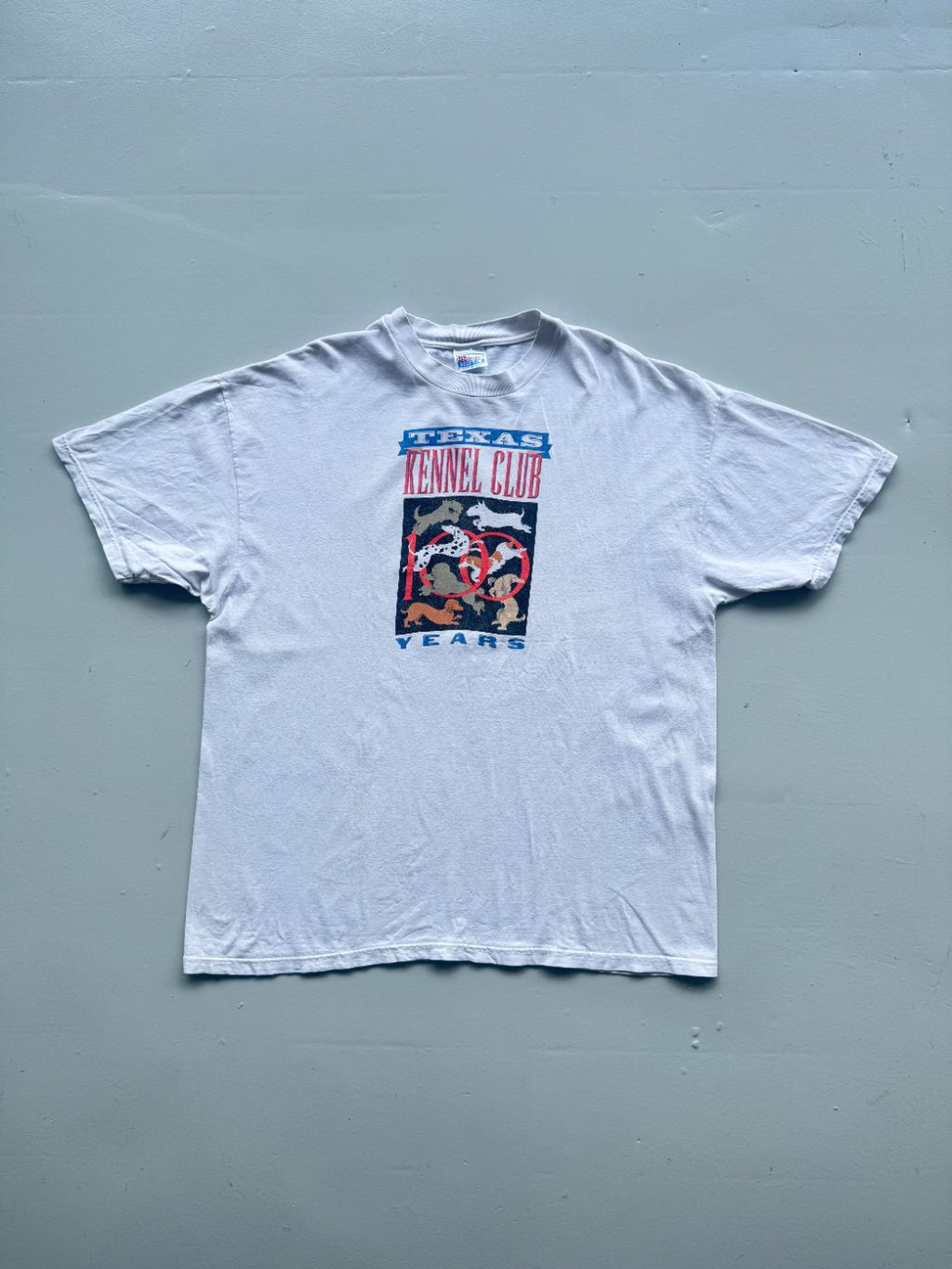 Hanes Beefy-T Texas Kennel Club 100 Years Vintage Graphic T-Shirt - XL