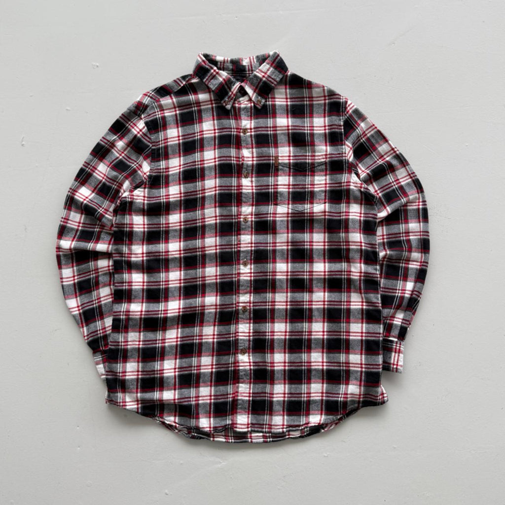 Red and Black Checkered Chaps 90s Vintage Long Sleeve Shirt - Large