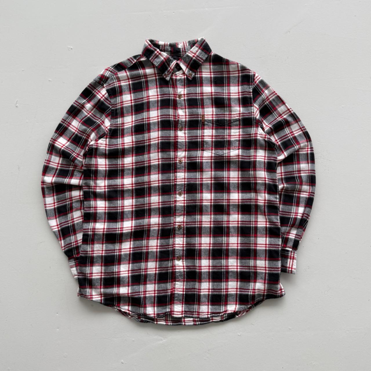 Red and Black Checkered Chaps 90s Vintage Long Sleeve Shirt - Large