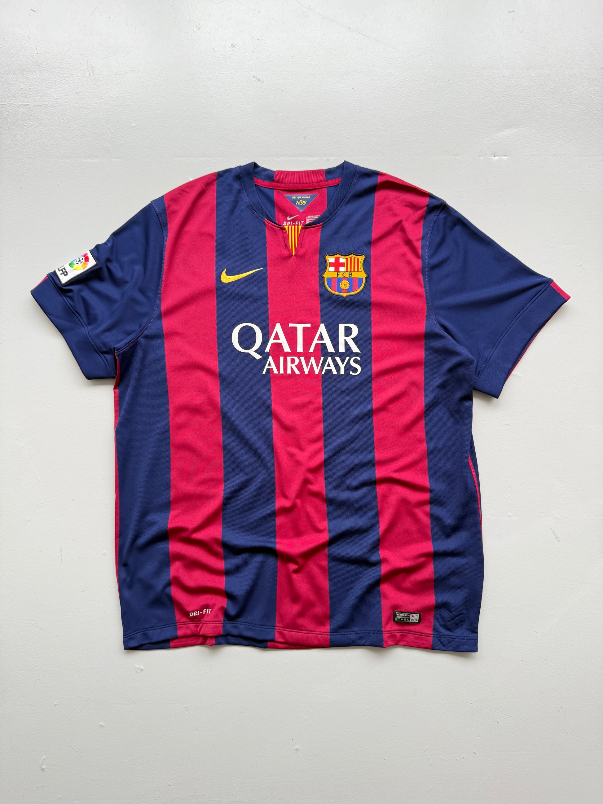 Nike FC Barcelona Qatar Airways 2014 Home Football Shirt - 2XL