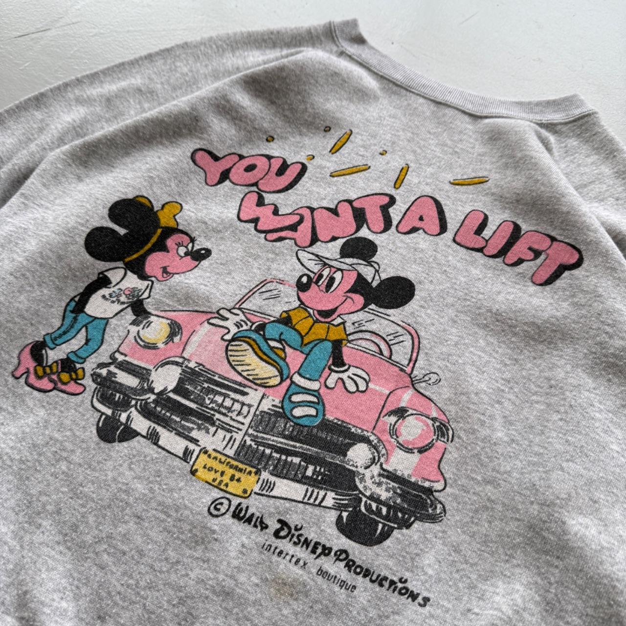 Grey Rare Mickey & Minnie Mouse 70’s Vintage Disney Graphic Sweatshirt - Small