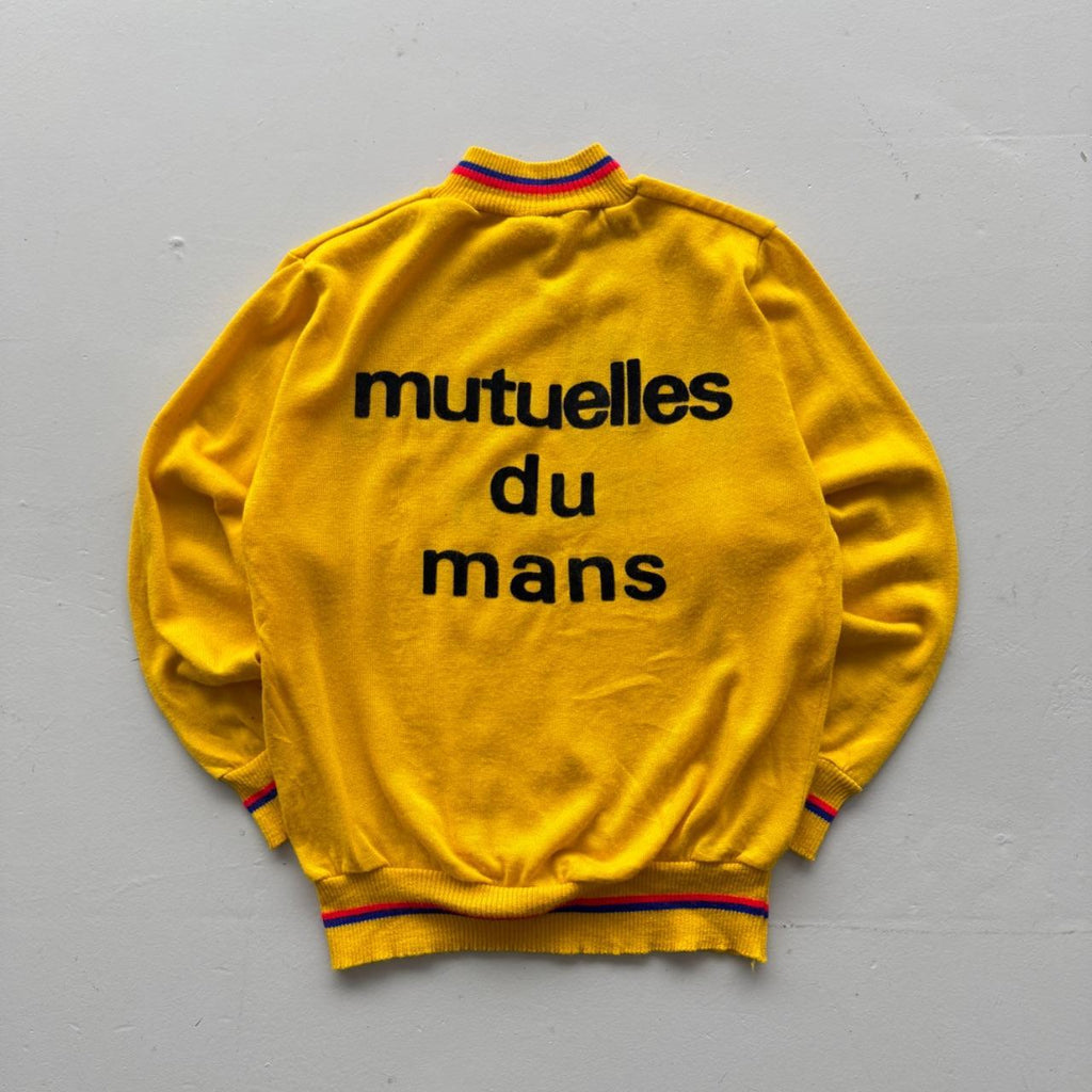 Yellow Peugeot 70’s Vintage Rare Cycling Jersey Quarter Zip - Small